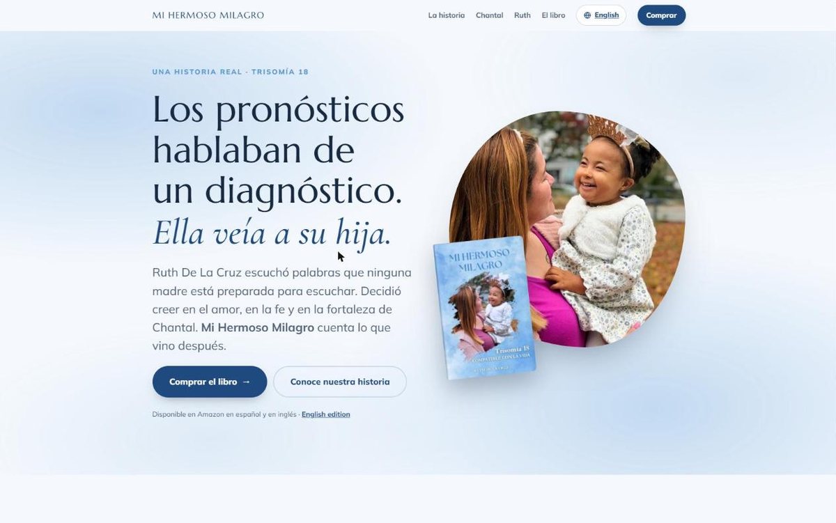 Página web que hicimos para Mi Hermoso Milagro